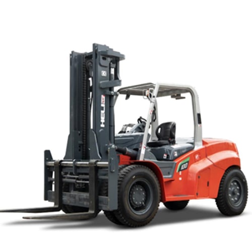 G2 Series 6-10T battery forklift truck against a white backdrop, showcasing its industrial design and purpose