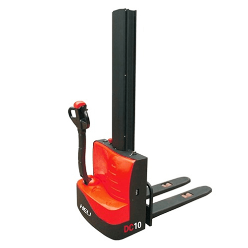 (CDD10-080) pallet stacker with a vertical lifting mast and two horizontal forks