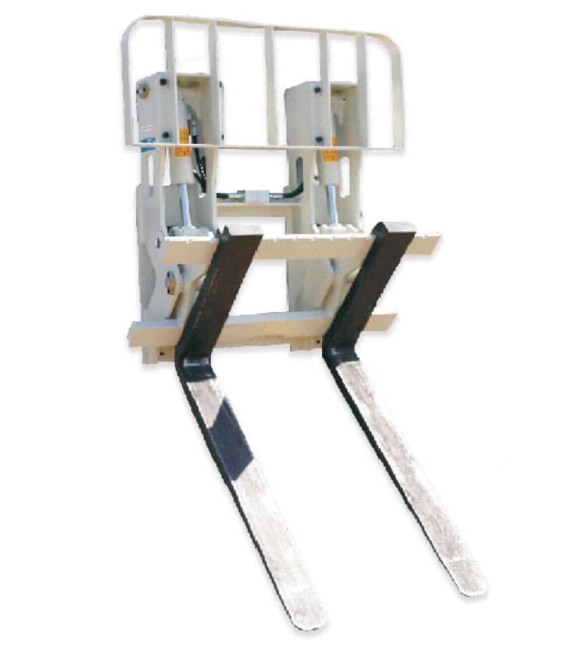 forklift attachment two forks positioned on top, ready for lifting and transporting materials
